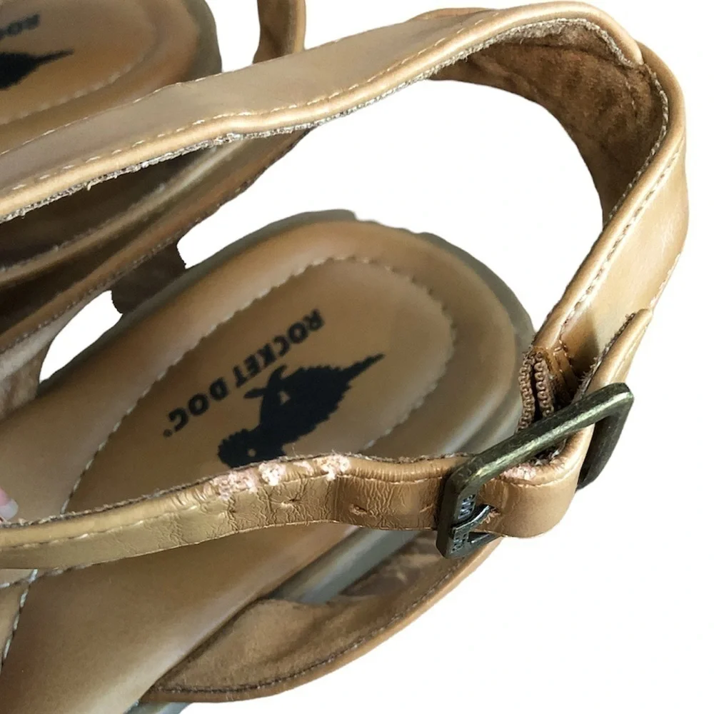 ROCKET DOG Sandals Women's Size 9.5 Brown Boho Shoes Textured Fabric Sequence
